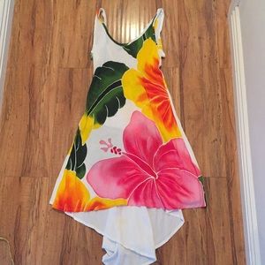 Hawaiian tiki batik hibiscus dress